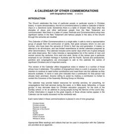 A calendar of other commemorations (with biographical notes)