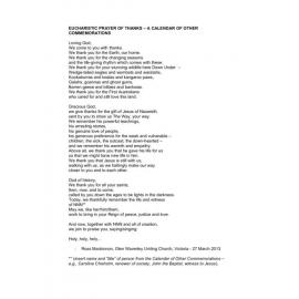 A calendar of other commemorations : Eucharistic prayer of thanks