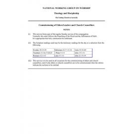 Commissioning of Elders/Leaders and Church Councillors