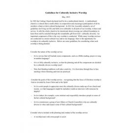 Culturally inclusive worship