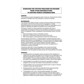 Visiting preachers or speakers from other denominations