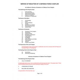 Service of Induction of a Defence Force Chaplain