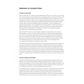 Statement on liturgical dress