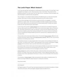 The Lord's Prayer : which version?