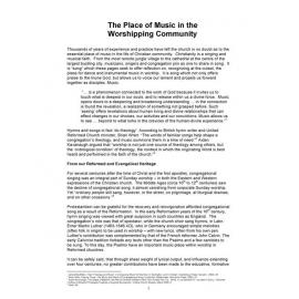 Place of music in the worshipping community