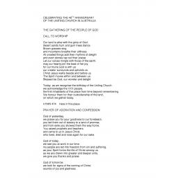 Celebrating the 40th anniversary of the UCA : order of worship