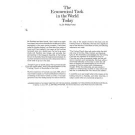 1st Assembly Rev Dr Phillip Potter's address to the Inaugural Assembly