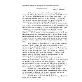 1st Assembly Speech of Thanks at Conclusion of Inaugural Assembly