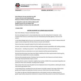 Letter from Uniting Church women leaders