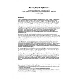 Country report : Afghanistan